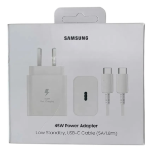 CARGADOR TIPO SAMSUNG 45W BLANCO + CABLE TC 1.8MT