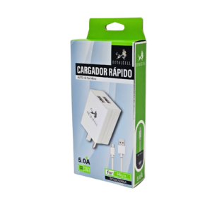 Cargador 220v Royalcell V8 5A 2 USB + Cable