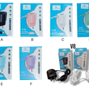 Cargador 220v legatus v8 2,4a 1usb con cable