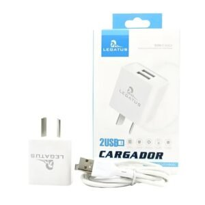 Cargador 220v legatus V8 5A 2 USB + Cable