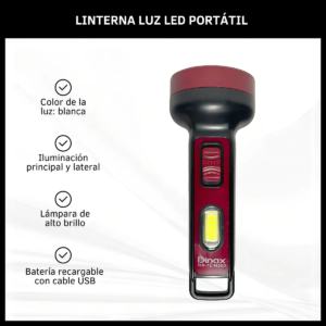 Linterna De Mano Dinax DX-1LIN300 Recargable USB L