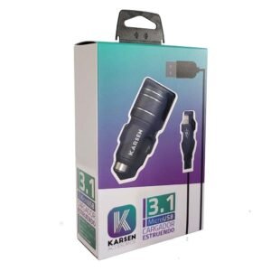 cargador 12v karsen estruendo v8 3.1a negro