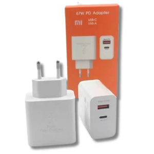cargador 220v xiaomi tipo c 67w usb c + usb a + ca
