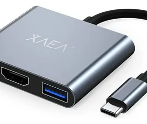 Adaptador XAEA 3en 1 4K C-USB-HDMI C/cable tipo C