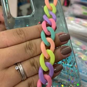 FUNDA CADENA BRILLOS CELESTE SAM A10