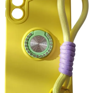 FUNDA SILICONA ANILLO Y CORDON SAM A06 AMARILLO