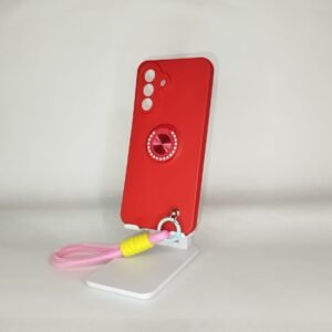 FUNDA SILICONA ANILLO Y CORDON SAM A26 ROJO