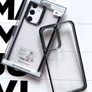 FUNDA TRANSP. PREMIUM NEGRO SAM A56