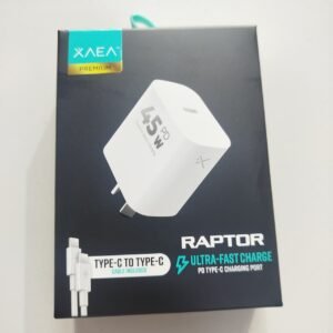 Cargador 220v XAEA Tipo C Raptor 45w con cable tipo C a tipo C