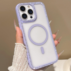 FUNDA BORDE DIAMANTE CELESTE IPH 16