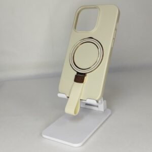 FUNDA GLOSSY SOPORTE BEIGE IPH 14 PRO