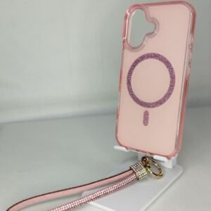 FUNDA MAGSAFE BRILLO ROSA CORREA IPH 17