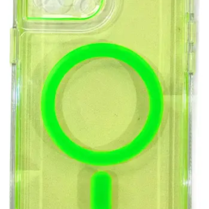 FUNDA REFORZADA TRANSP. VERDE FLUO IPH 12 PRO