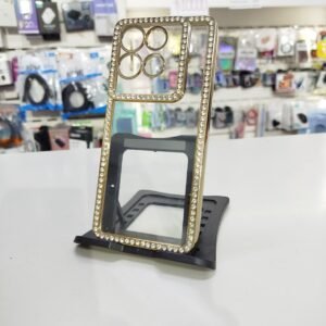 FUNDA BORDE STRASS DORADO IPH 17