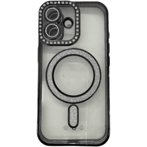 FUNDA BRILLO MAGSAFE NEGRO STRASS IPH 15